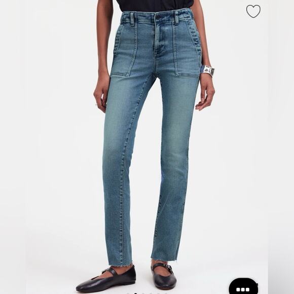 MADEWELL Women’s Midrise Stovepipe Jeans Shealy Wash. Raw Hem Edition.  Size 30 - Picture 1 of 16